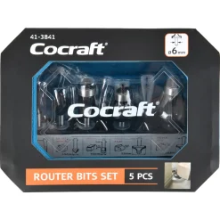 Cocraft frässats för handöverfräs, trä, 5 delar