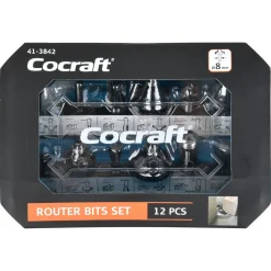 Cocraft frässats för handöverfräs, trä, 12 delar