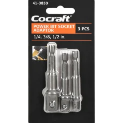 Cocraft hylsadapter för skruvdragare 1/4, 3/8, 1/2 tum
