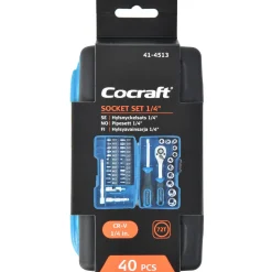 Cocraft hylsnyckelsats 1/4 tum, 40 delar