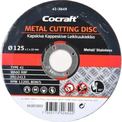 Cocraft kapskivor för vinkelslip 125 mm, metall, 10-pack