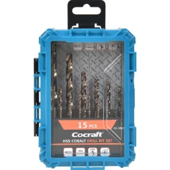 Cocraft metallborrsats kobolt 1,5-10 mm, 15 delar