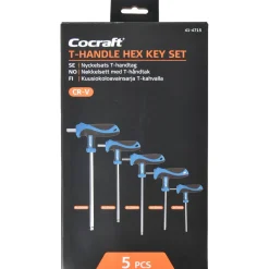 Cocraft nyckelsats T-handtag, insexnyckel 3-8 mm, 5 delar