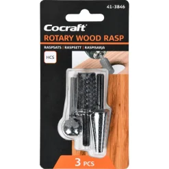 Cocraft raspsats roterande, trä och plast, 3 delar