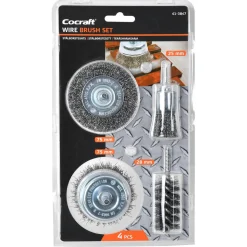 Cocraft stålborstsats skruvdragare, 6 mm skaft, 4-pack