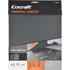 Cocraft våtslippapper 240, 320 och 600, 6-pack
