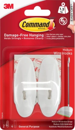 Command krokar ståltråd medium, 2-pack