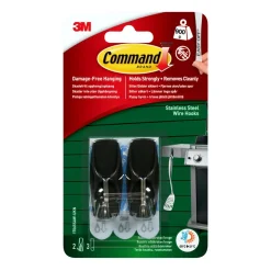 Command självhäftande krok ståltråd utomhus, 2-pack