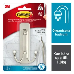 Command självhäftande krok, badrum dubbel, large, 1,8 kg