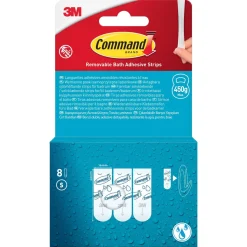 Command självhäftande strips S, badrum, 450 gram, 8-pack