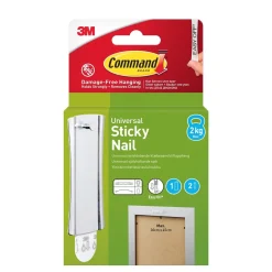 Command Sticky Nail självhäftande tavelkrok, 2,2 kg