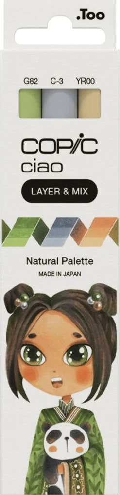 Copic Ciao Layer & Mix, pennor Natural Palette, 3-pack