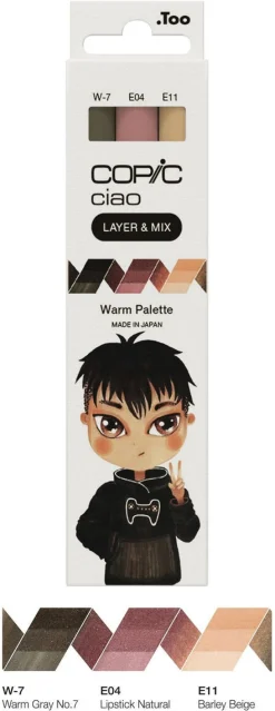 Copic Ciao Layer & Mix, pennor Warm Palette, 3-pack