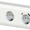Cotech 3-vägs vägguttag för hörn, utanpåliggande med USB