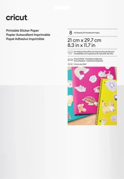 Cricut Printable Sticker Paper klisterpapper A4, vit, 8 ark
