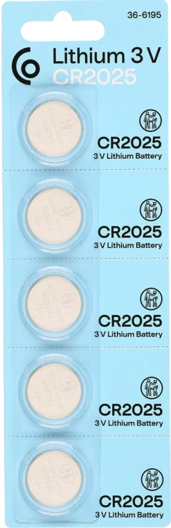 CR2025 litiumbatteri 3 V, 5-pack