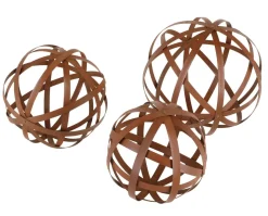 Dekorationsklot trädgård, rost, 3-pack