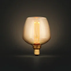 Dekorativ globlampa LED E27 filament Amber, 123 mm
