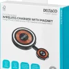 Deltaco 2-i-1 trådlös laddare med magnet, 15W