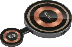 Deltaco 2-i-1 trådlös laddare med magnet, 15W
