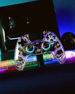 Deltaco kontroll för PS4 och PC, transparent RGB
