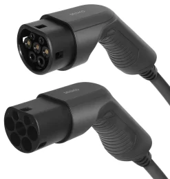Deltaco laddkabel elbil, typ 2 till typ 2, 3 fas, 7 meter