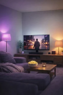 Deltaco Smart kronljuslampa LED RGB WiFi, E14 4,9 W dimbar