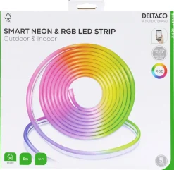 Deltaco Smart LED-list neon RGB utomhus, 5 meter