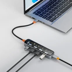 Deltaco USB-A hub med 4 portar, transparent, UH-736