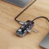 Deltaco USB-C hub 10 portar, transparent