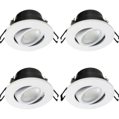 Designlight Cheapy downlight LED 5 W IP65 4-pack, vit