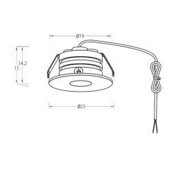 Designlight Mini downlight LED 1,2 W 3000 K 25 mm