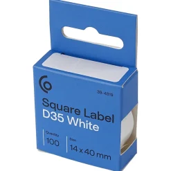 D35-etiketter, 14 × 40 mm, vita, 100-pack
