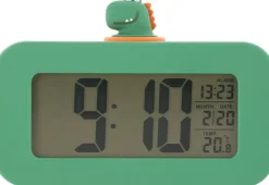 Digital väckarklocka för barn, dinosaurie, grön