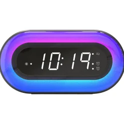 Digital väckarklocka med ljus, svart RGB