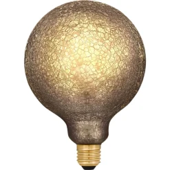 Dimbar globlampa LED E27 krakelerad 125 mm, grå