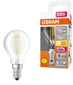Dimbar klotlampa LED E14 Osram, varmvit