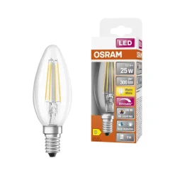 Dimbar kronljuslampa LED E14 Osram, varmvit