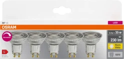 Dimbar reflektorlampa GU10 LED 3,4 W, Osram, 5-pack