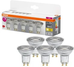 Dimbar reflektorlampa GU10 LED 3,4 W, Osram, 5-pack