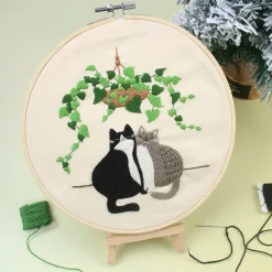 DIY-kit broderi Katter, nybörjare, från 12 år