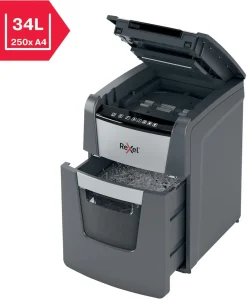 Dokumentförstörare Rexel Optimum AutoFeed+ 100X, korsstrimling