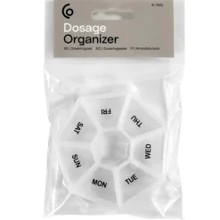 Doseringsask vecka, transparent lock, vit