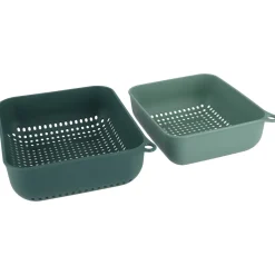 Durkslag av plast, set med 2 olika storlekar, gröna