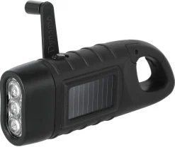 Dynamolampa LED med solcell, svart, 15 lumen