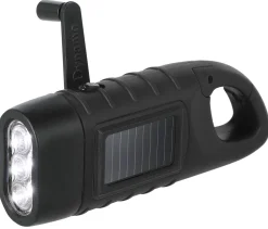 Dynamolampa LED med solcell, svart, 15 lumen