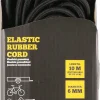 Elastiskt gummirep, svart, 6 mm x 10 m