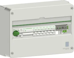 Elcentral med jordfelsbrytare, Schneider Resi9 CX, enradig