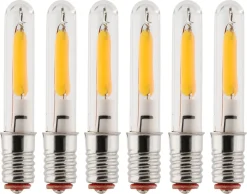 E5 LED-lampor till adventsljusstake, 12 V DC 0,2 W, 6-pack
