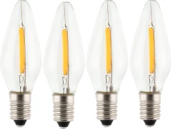 E10 LED-lampor till adventsljusstake, 10-55 V, 4-pack